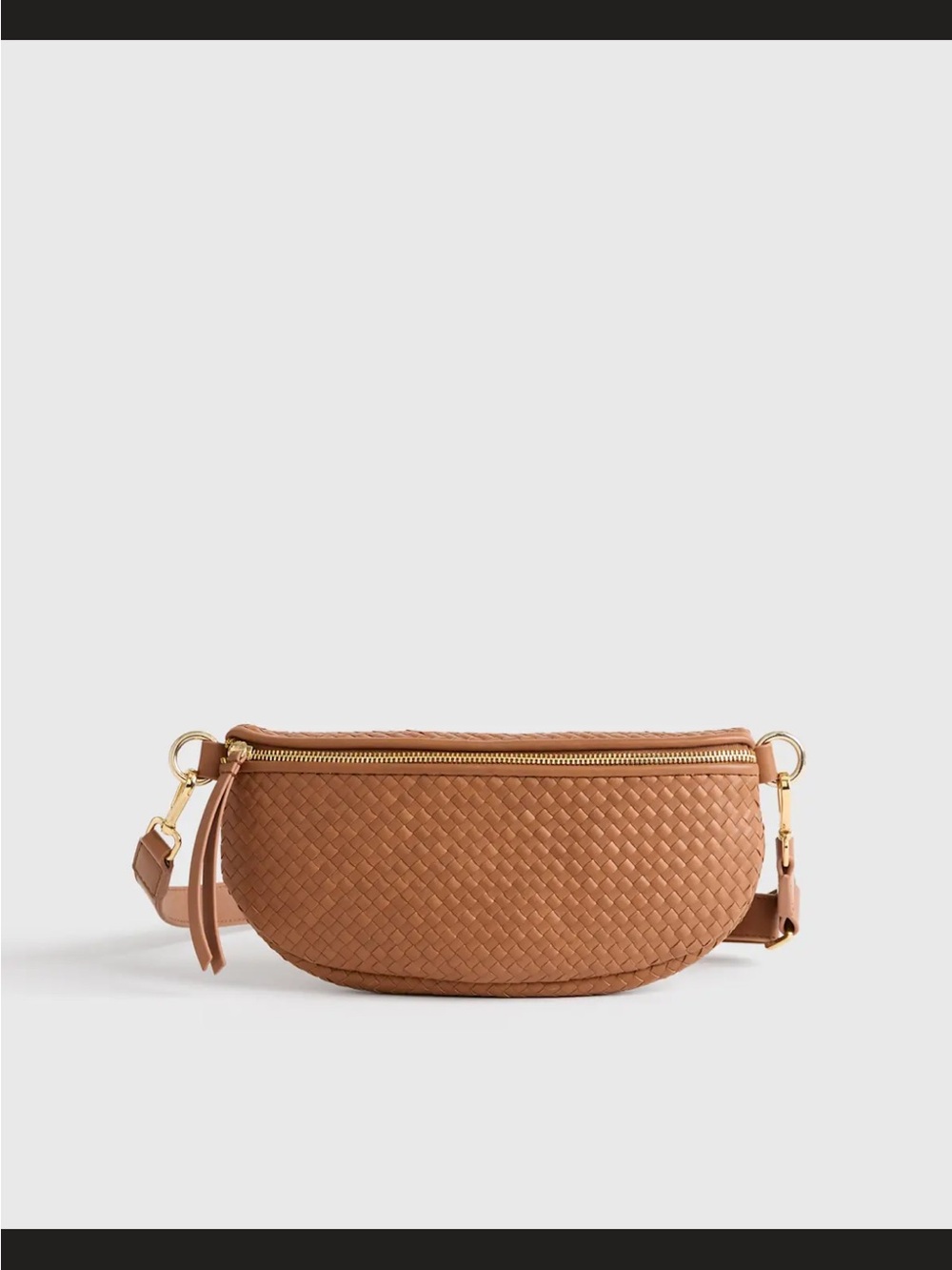 Quince Woven Italian Leather Crossbody Sling Bag - Picture 2 of 12